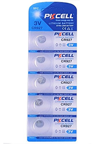 PKCELL CR927 Lot de 5 piles boutons au lithium 3 V 30 mAh (sous blister)