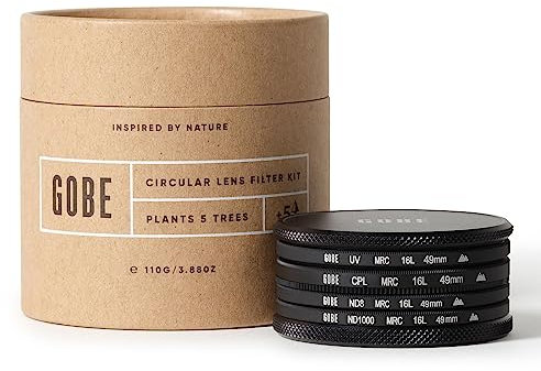 Gobe - Kit de Filtros para Objetivo 49 mm UV, Polarizado Circular (CPL), ND8, ND1000