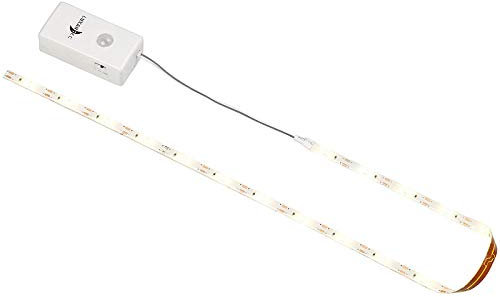 Lunartec Strips: Indoor-LED-Streifen, 30 LEDs, PIR-Sensor, Batterie, 600 lm, 100 cm (Streifen mit Bewegungsmelder, Lichtband mit Bewegungsmelder, Lampe mit Bewegungs Melder)