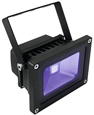 UVFloor - Projecteur Led UV 10W PRO - Ultraviolet 385 nm 400 nm - IP65 Étanche Lumière Noire UV Extérieur Intérieur – avec Prise 220V - pour Soirée Fluo, Néon, Bar, Fête
