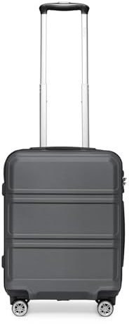 Kono Handgepäck Koffer 55x40x22cm Hartschale Trolley mit TSA, Grau