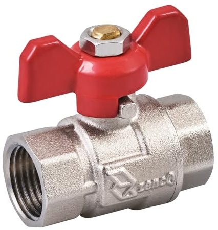 Butterfly Brass Ball Valve FF 1/2 3/4 1 Zoll 40PN Double outlets coverter for Water Tank for Toilet Cistern washers Ball Valve Diaphragm Washer Repair kit Bottom Entry