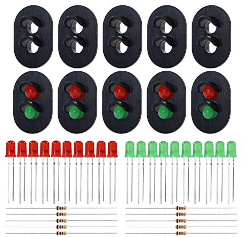 Evemodel 10 STK. Signale LED rot/grün DIY Ampeln Spur 1 / 0 Modellbau Lampe Mini Garten Dekor