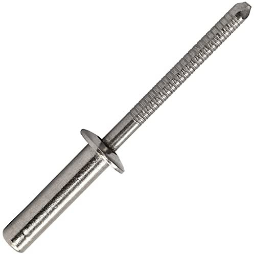 OPIOL QUALITY® Dichtblindnieten mit Flachkopf, gerillter Nietdorn 3,2x6 mm aus Edelstahl A2 V2A (100 Stück) Flachkopfnieten Dichtnieten Popnieten Bechernieten Niete ISO 16585