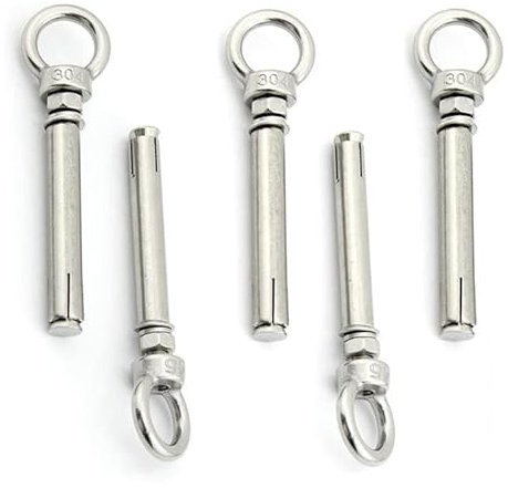 Metallschraube Hubauge Ringmutter Ausdehnungsbolzen Schraube Marine Grad 304 Edelstahl Beton Wand Ankerhülse Heavy Duty(M8X60MM)