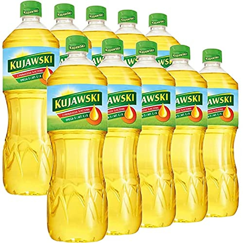 Kujawski Rapsöl 1L x 10 | Öl Rapsöl, Speiseöl | Rapsöl 10l - Premium Rapsöl Nr. 1 in Polen