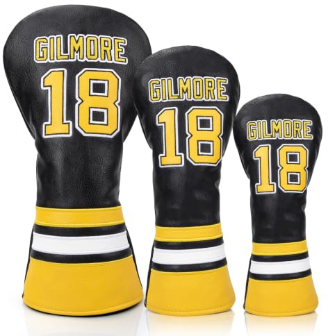 Golf Headcovers Golf Club Head Covers Sports Style Number 18 Premium Leather Driver Fairway(FW) Wood Hybrid(UT) with Number Tags, Golf Blade Mallet Putter Cover