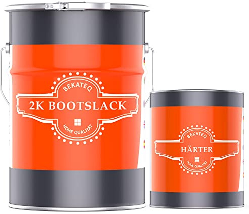 BEKATEQ LS-170 2K båtlack glänsande, 1 kg röd, för GFK-båtar, plastbåtar lackfärg – 2K lack med hårdare