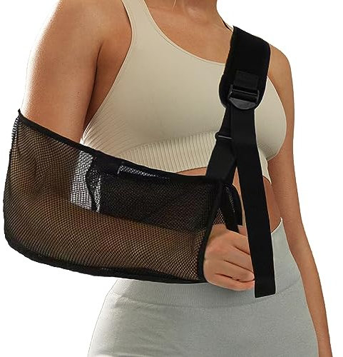 1pc Sangle de blessure au coude et au bras en maille noire, équipement de protection unisexe, équipement de protection anti-transpiration et déodorant réglable d’une main