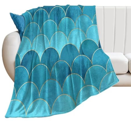 NIBABAEU Decke, niedliches magisches Tier, Meerjungfrauenschuppe, weich, flauschig, gemütlich, bequem, für Couch, Sofa, Bett, 75 x 100 cm