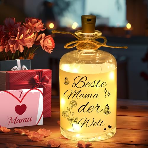 Linkax LED Flaschenlicht Weihnachtsgeschenke Geschenke für Mama | Geburtstagsgeschenk für Mutter Schwiegermutter Oma mit Spruch-Beste Mama der Welt