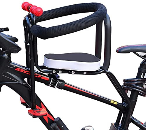 Siège de vélo for Enfants, siège à vélo for Enfants avec pédale de Pied, clôture et poignée, siège de vélo for Enfants de sécurité for vélo de Route (Color : Black)