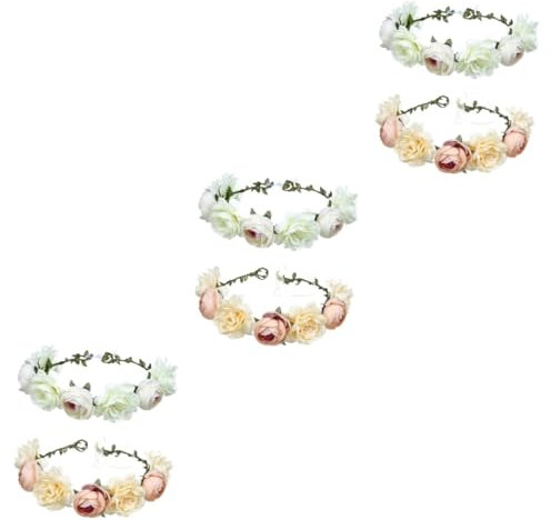MAGICLULU 3 Sets Blumenkopfschmuck Für Mädchen Haarschmuck Für Hochzeiten Brauthaarbänder Kopfschmuck Für Haare Lametta Dekorative Kopfbedeckung Für Mädchen 2 Stück * 3