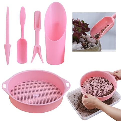 mengger Gartensieb, 5 Stück Durchwurfsieb Gartensieb Rund Pollensieb Fein Erdsieb für Garten Sieb Durchwurfsieb für Erde Kompostsieb Sieb Kunststoff Sieb Gartensieb Erde Sieb Gartenerde Sandsieb