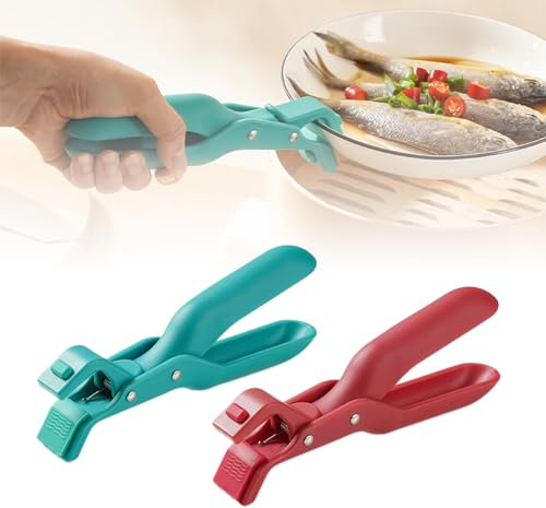 Pince de Maintien Multi-Usage Anti-Brûlure pour Cuisine, 2024 New Clip anti-brûlure - En silicone antidérapant - Isolation thermique - Clip anti-brûlure - pour bols chauds - Assiettes (rot+grün)