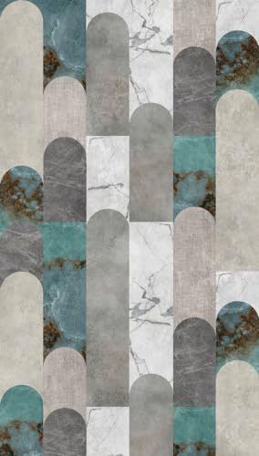 Livingwalls Papier peint photo 398341 - Effet 3D en gris, bleu, blanc - Papier peint intissé de qualité supérieure avec motif sur 1,59 m x 2,80 m - Fabriqué en Allemagne