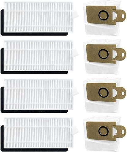 Daaxing 8pcs Dust Bags Filter For Honiture Q6 Se Robot Vacuum Cleaner Replacement Accessories,4 Dust Bags 4 Hepa Filters