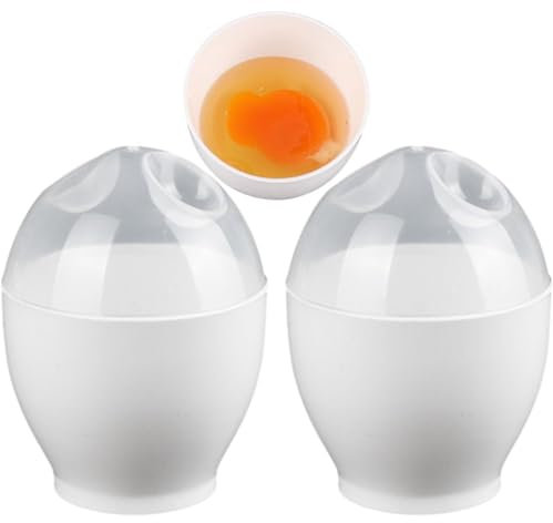 2pcs Pocheuses À Oeufs Micro-ondes Cuiseur À Oeufs Pour Oeufs Durs, Moyens Durs, Machine À Oeufs Pochés Rapides, Gobelets De Pocher, Petit Bouilloire À Oeufs En Plastique Réutilisable À Ébullition