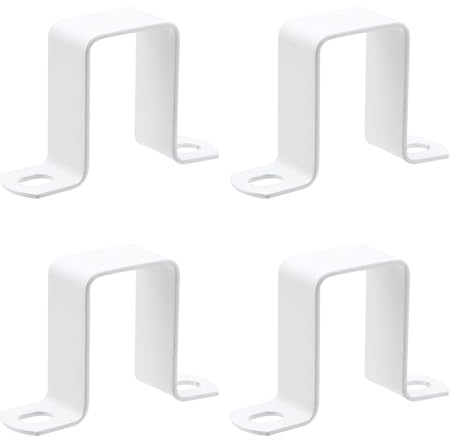 Nicerity Lot de 4 colliers de serrage carrés en forme de U pour poteau de clôture (blanc)