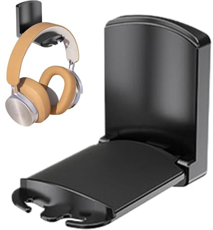Supporto da parete per cuffie, pieghevole, adesivo, robusto supporto per cuffie, supporto da parete per cuffie, multifunzione, creativo, con cuscinetto antiscivolo, per camera da letto, sala giochi