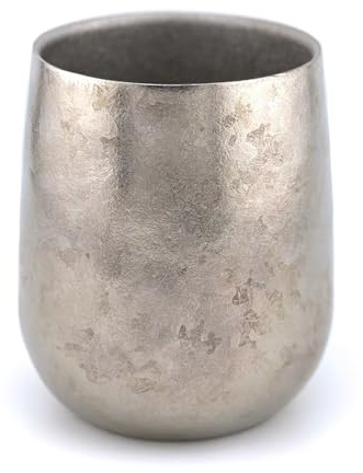 IKKO Gobelet en titane de 240 ml (argenté) - Gobelet à double paroi de qualité supérieure - Titane pur - Sans goût - Design intemporel - Pour café, thé, cocktails et usage quotidien