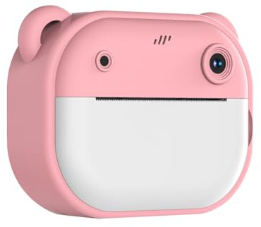 Kznifmk Macchina fotografica di stampa HD Cartoon Mini Doppia con 2 Rotoli di Carta da stampa B