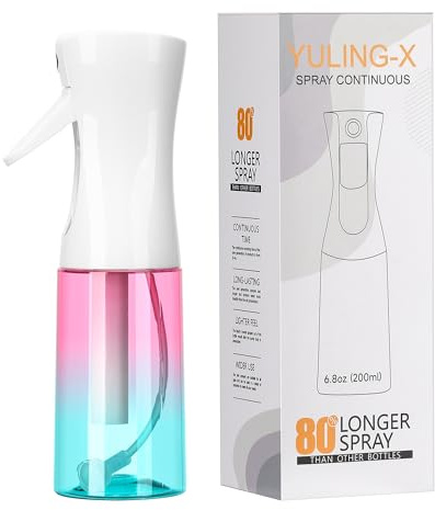 YULING-X hair spray bottle, ultra-fine spray continuous spray bottle (200ml/6.8oz), used for hair design, vegetation, cleaning and skin care - empty, reusable (Gradient)