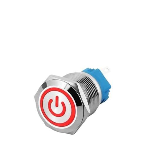 Interruttore a pulsante in metallo ad alta corrente, impermeabile on/off, 10A-20A, 3-220 V, design circolare piatto, apertura da 16 mm a 25 mm, P65 nominale per uso esterno durevole.