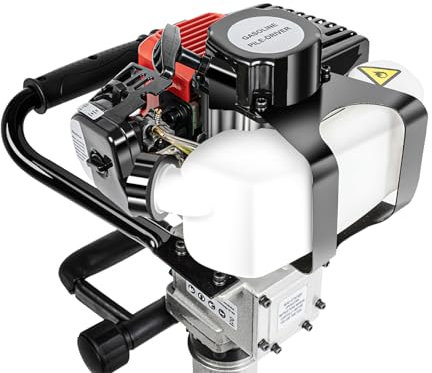 900W Two-Strokepost Driver, Jack Hammer & Chisel Attachments, Picket Fencing Earth Auger and Petrol Post Driver Fence Knocker Driving,Gas Powered,Spray-Paint, 1700-2230BPM