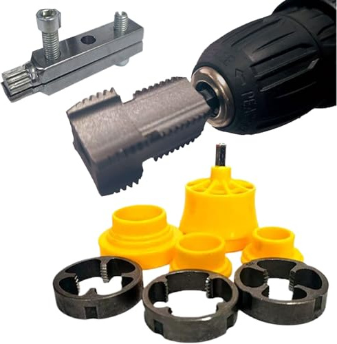 Cortador de roscas de tubo de PVC, juego completo de roscas para tubos, resistente al desgaste, juego de machos de roscar con cortador interior y exterior, rosca para taladros, exteriores y