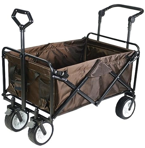 HYKJCSS Chariot à roulettes Wagon Utilitaire Pliant Extérieur Chariot De Jardin Chariot De Camping Pliable sur Roues Chariot À Main Robuste Chariot Plage Transport(A)