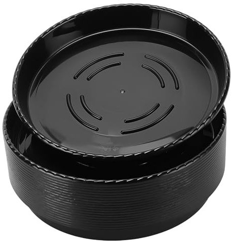 SYUTBOU 20 stycken svarta blomkrukor underlägg runda, 31 cm diameter runda blomunderlägg, blommor underlägg plast för inomhus, utomhus