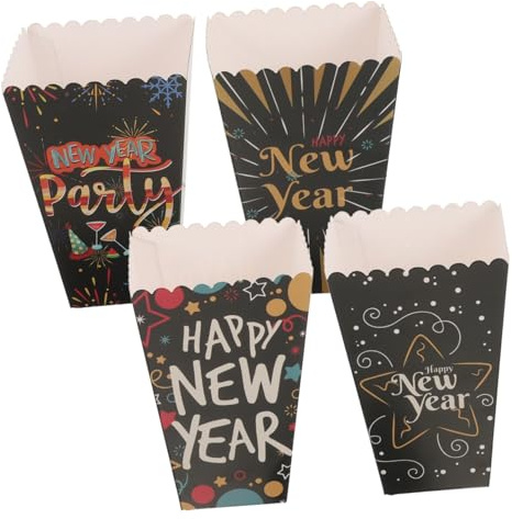 DIYEAH 4stücke Popcorn-eimer aus Papier mit Mustern Snackbehälter für Süßigkeiten und Kekse für Partys und Kinobesuche