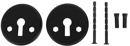 Rosetta per Serratura HOME It® Rotonda – Set 2 Pezzi – Ø50 mm – Nero Opaco – Con Viti di Montaggio