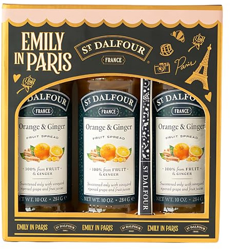 St Dalfour Emily in Paris Mermelada de naranja y jengibre, 284g, Pack de 3, sin azúcar añadido, 100% fruta