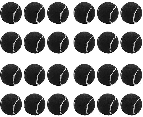 Glayent 24 Packungen Tennis Bälle Verschleißfeste Elastische Trainings Bälle 66mm Damen Anfänger ÜBungstennis Ball,Schwarz