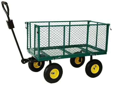 MAT-COMPANY Gartenwagen Klappbarer Handwagen 550 kg Luftbereift Transportwagen mit Seitenwänden