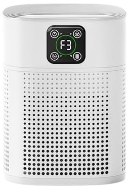 OUNEDA Air Purifiers for Home, Air Purifier for Smoke, Pet Dander & Odors with 360° Air Intake, Small Air Purifier with 3 Speeds & 9H Timer for Bedroom Office, HY1800 Pro, White