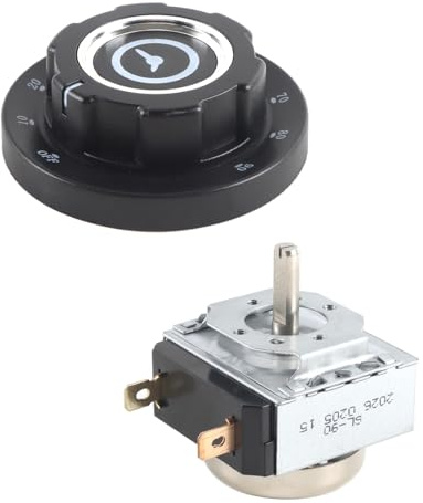 Teron Minuterie 60 minutes Bouton de four à micro-ondes Minuterie avec cloche Mécanique AC 250 V 16 A (60 minutes)