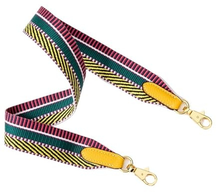 YMYGCC Canvasväska rem för crossbody lyx kvinnor breda axelremmar ersättning sadelgjord väska rem tillbehör, Gult guld krok, Length100cm Width3.8