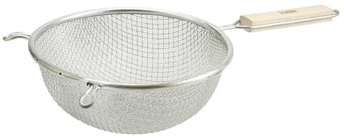 Winco Strainer, 8-Inch Diameter, Medium Double Mesh, Tin, Tan