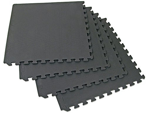 66fit Unisex-Erwachsene Ineinandergreifende Eva Matten 4 Stück 60 x 60 cm x 13 mm, schwarz-schwarz