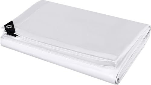 Laneetal Abdeckplane wasserdicht mit Ösen reißfest 4x6m Weiß | 280g/m²; beidseitig beschichtet; für Gartenmöbel & Trampolin; Camping; Gewebeplane