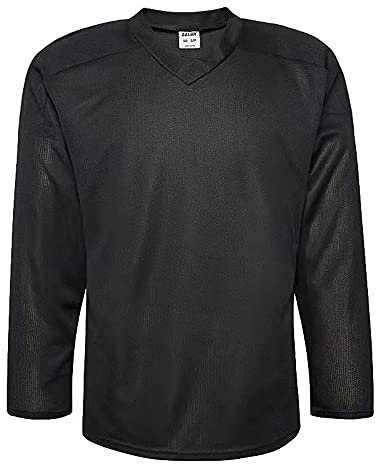 EALER H80 Series Blank Ice Hockey Practice Jersey for Men and Boy - Senior and Junior - Adult and Youth Black