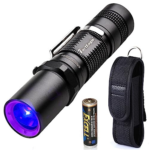 TactEagle UV Light Flashlight 365nm Black Light Flashlite UVA-T1 Max 3000mW High Power for UV Resin Glue Curing, Rocks and Minerals Glowing, Pet Cat Pee Urine Stain Detecting.