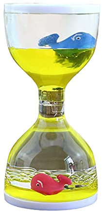 LA TALUS Sablier à mouvement liquide pour jeu sensoriel, jouet anti-stress, décoration de bureau pour enfants et adultes, jaune
