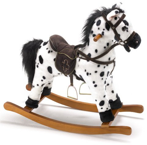 Bayer Chic 2000 405-06 - Schaukelpferd Carlotta, Schaukeltier mit Sound, schwarz-weiß
