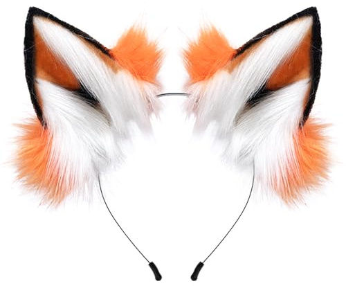 PPFINE Handgefertigtes katzenohren Fuchs Wolf Ohren Halloween Kostüm Zubehör Damen