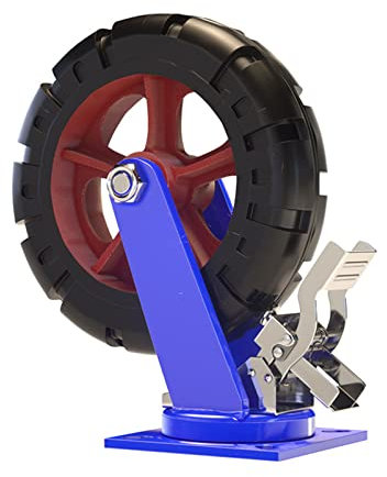 Schwerlastrollen Industrierolle 1 Stück werkbank rollen Abriebfestigkeit Gummi Transportrollen Schwerlast Mover rasengeeignete Industrierolle schwere Sockellüfter Schweißwagen (Bremse x1,300mm)