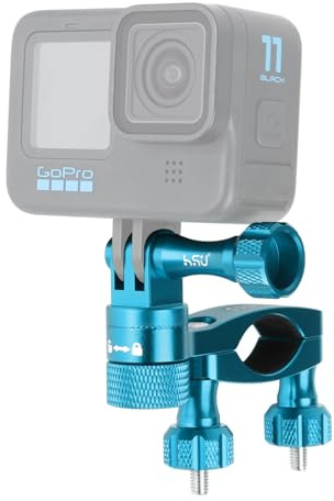 HSU Lenkerhalterung für GoPro, 360-Grad Aluminium Fahrrad Motorrad Halterung für Hero 12/11/10/9/8/7/6/5/4/3 und andere Action-Kameras (Blau)